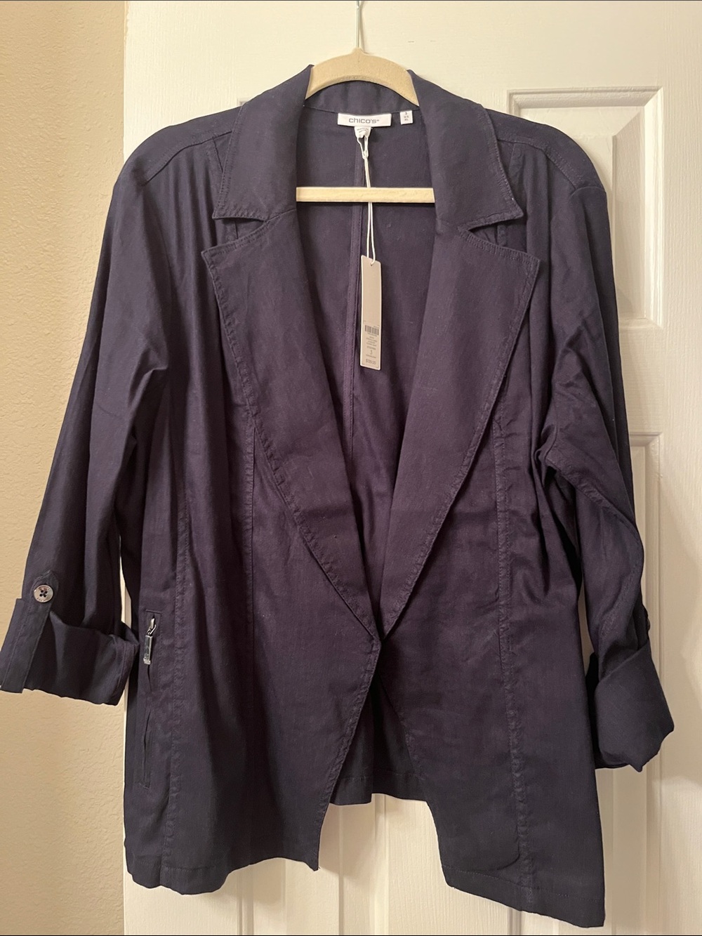 Chico's Navy Open-Front Women's Blazer Jacket